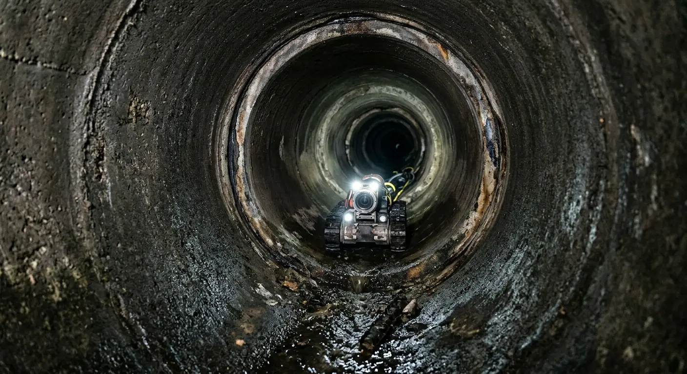 Robotic sewer camera inspecting pipe interior for Sewer Line Repair in Dacono